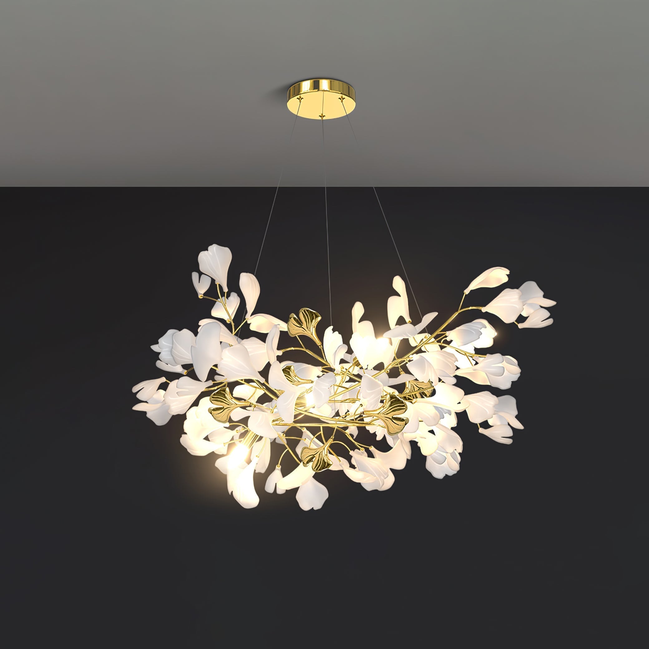 Gingko Ceramic Branch Chandelier Z