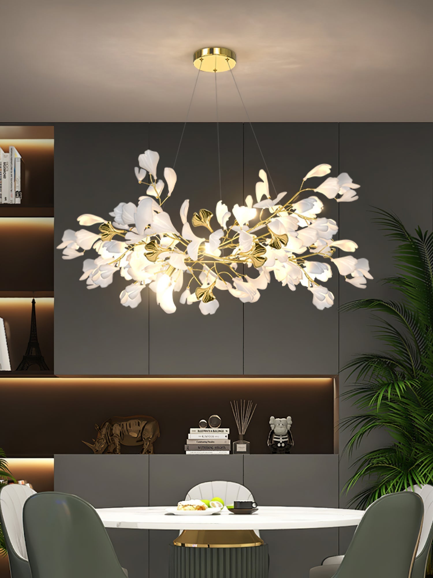 Gingko Ceramic Branch Chandelier Z