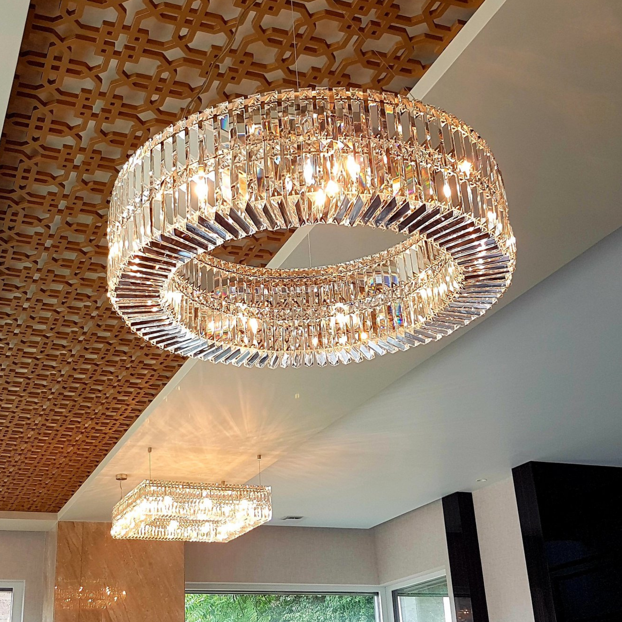 Glitter Ring Modern Glass Chandelier - Luchiante