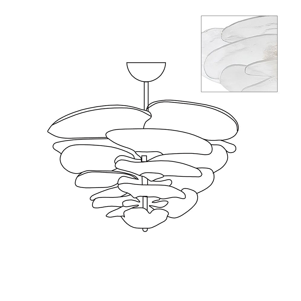 Petal Layered Murano Glass Chandelier
