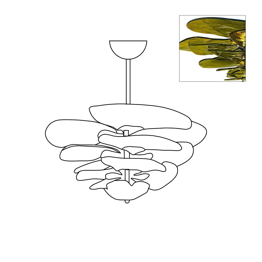 Petal Layered Murano Glass Chandelier