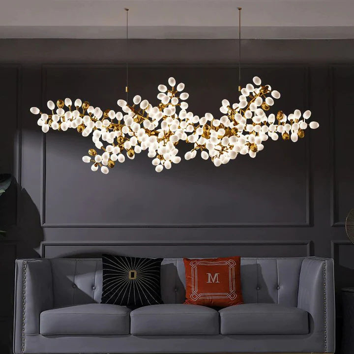 Luxury Escamoles Horizontal Grape Chandelier