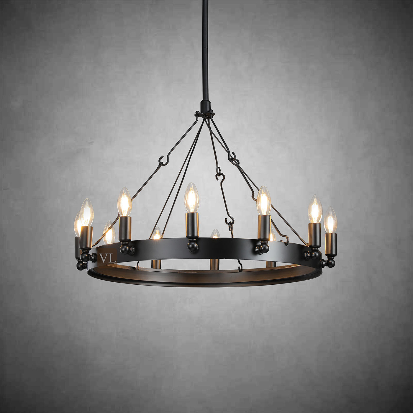 Coviro Vintage Filament Round Chandelier 26"/38"/50"/73"