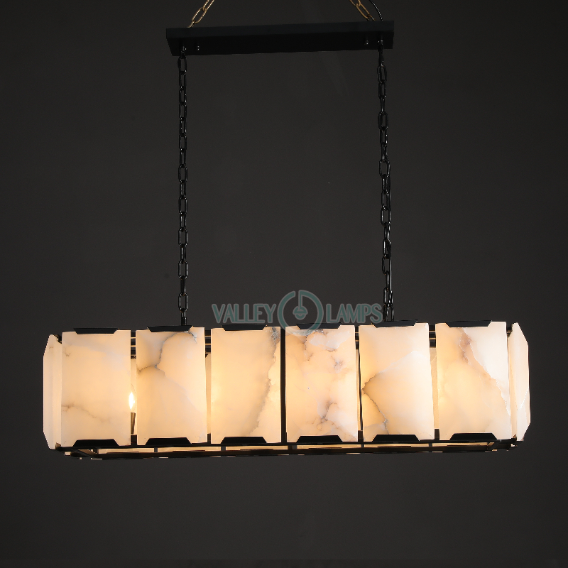 Hartley Calcite Rectangular Chandelier 42"/54"/62"/74"