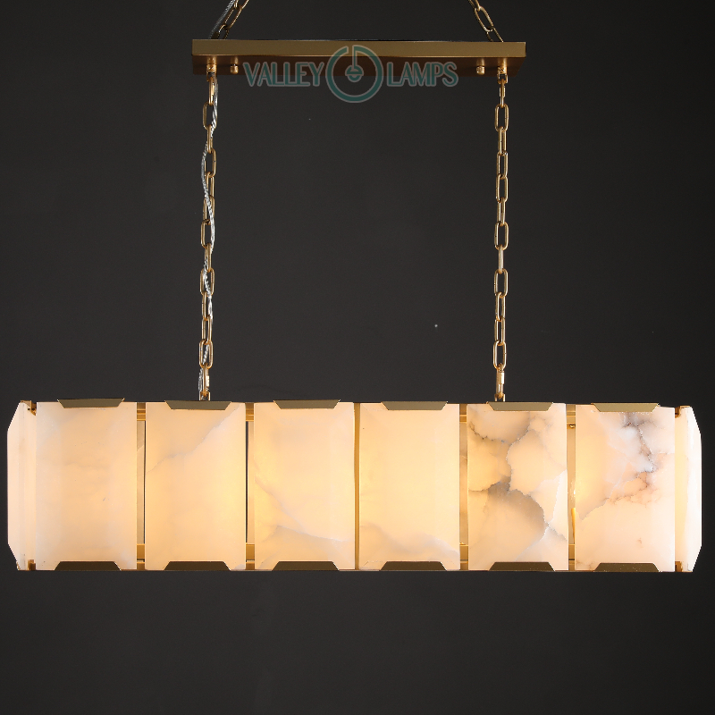 Hartley Calcite Rectangular Chandelier 42"/54"/62"/74"