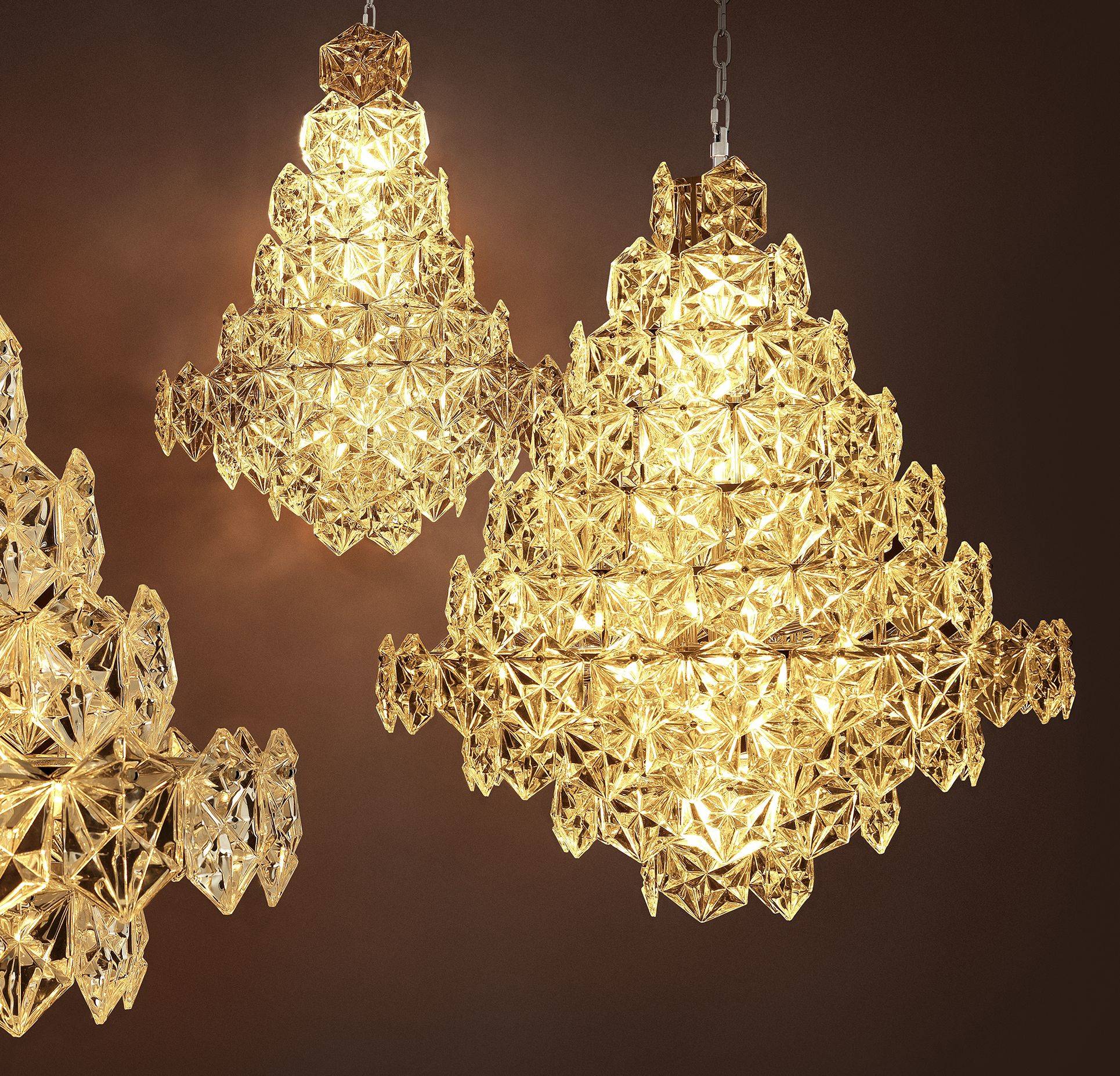 Hermitage L Modern Chandelier - Nickel