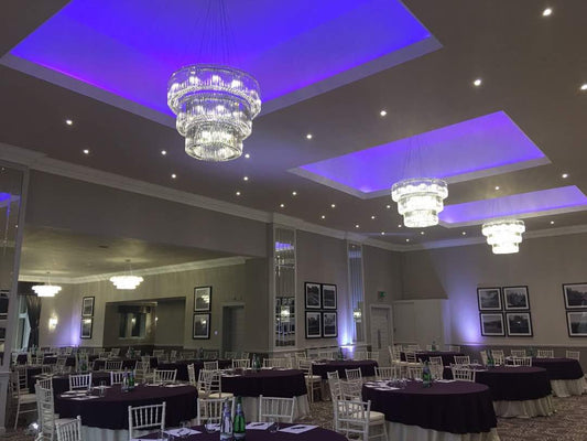 (48+36+24) Inch 3-Ring Modern Crystal Chandelier for Living Room Big Banquet Hall Chandelier Light