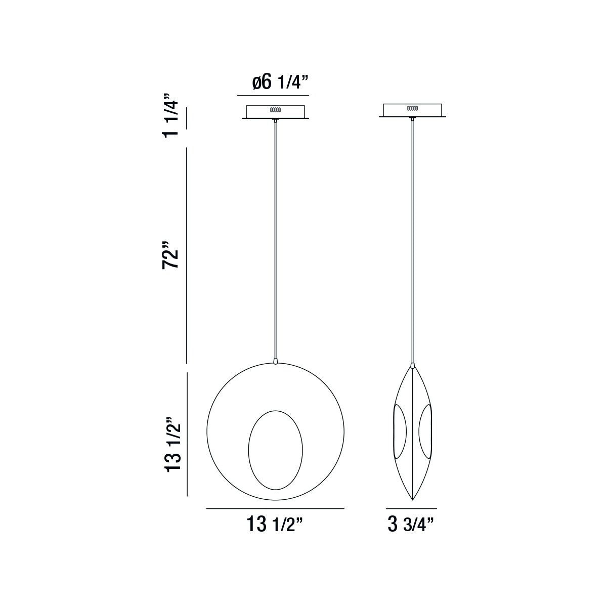 Arlington Chandelier 14" Integrated LED Pendant Light