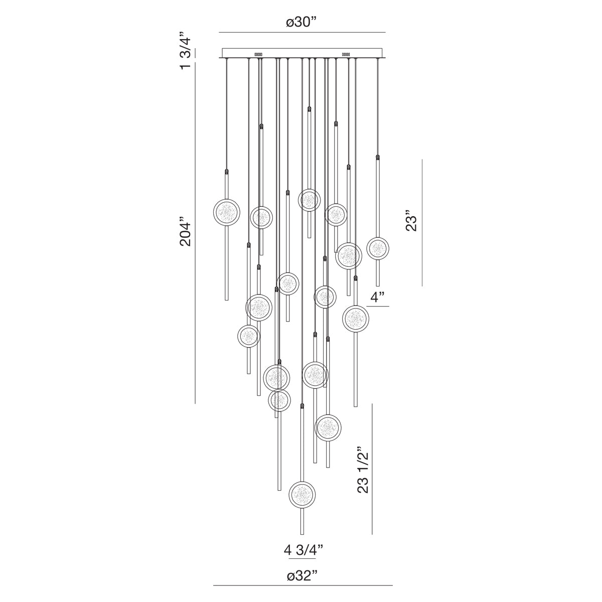 Barletta - 90W 16 LED Chandelier in Posh & Luxe Modern Style 23.5"