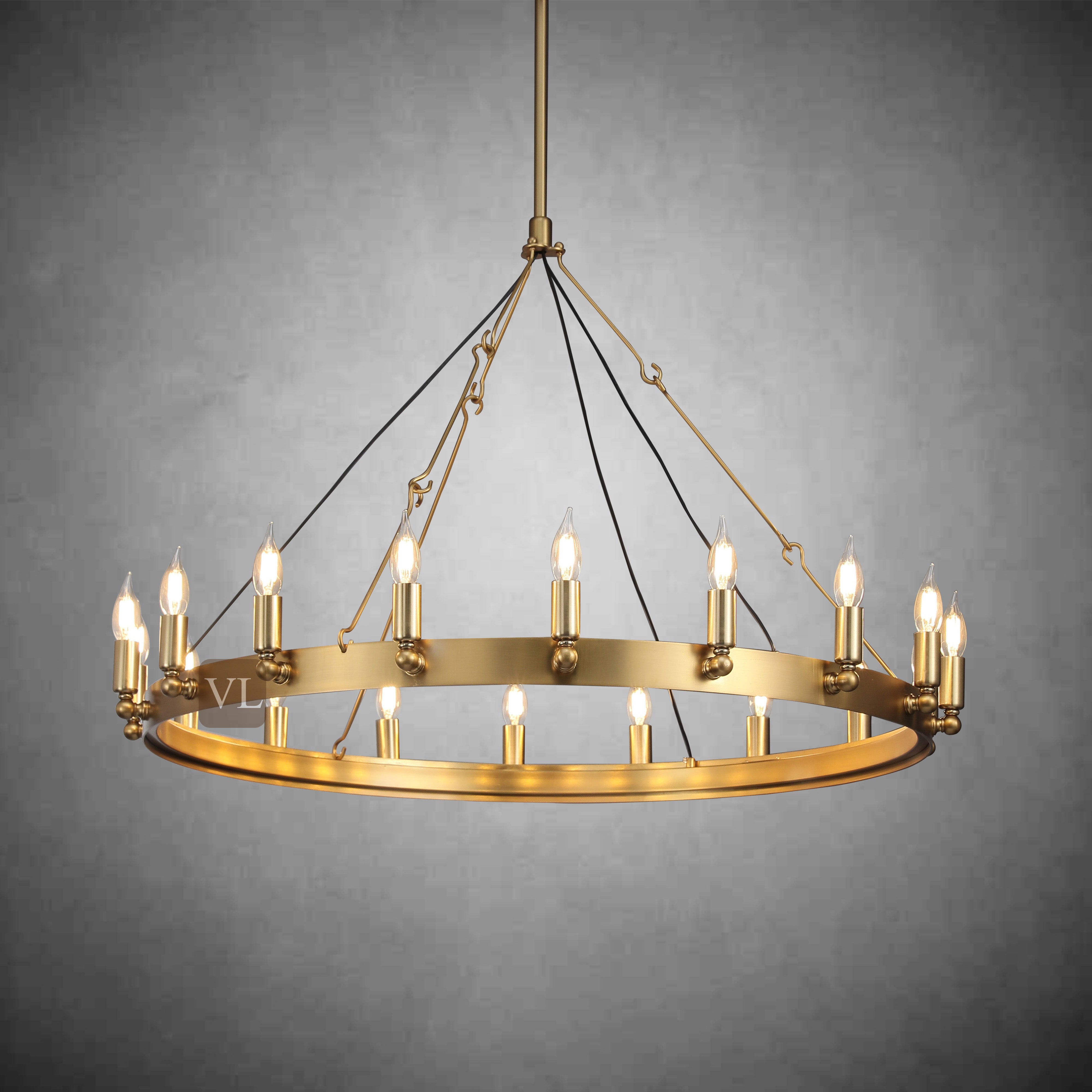 Coviro Vintage Filament Round Chandelier 26"/38"/50"/73"