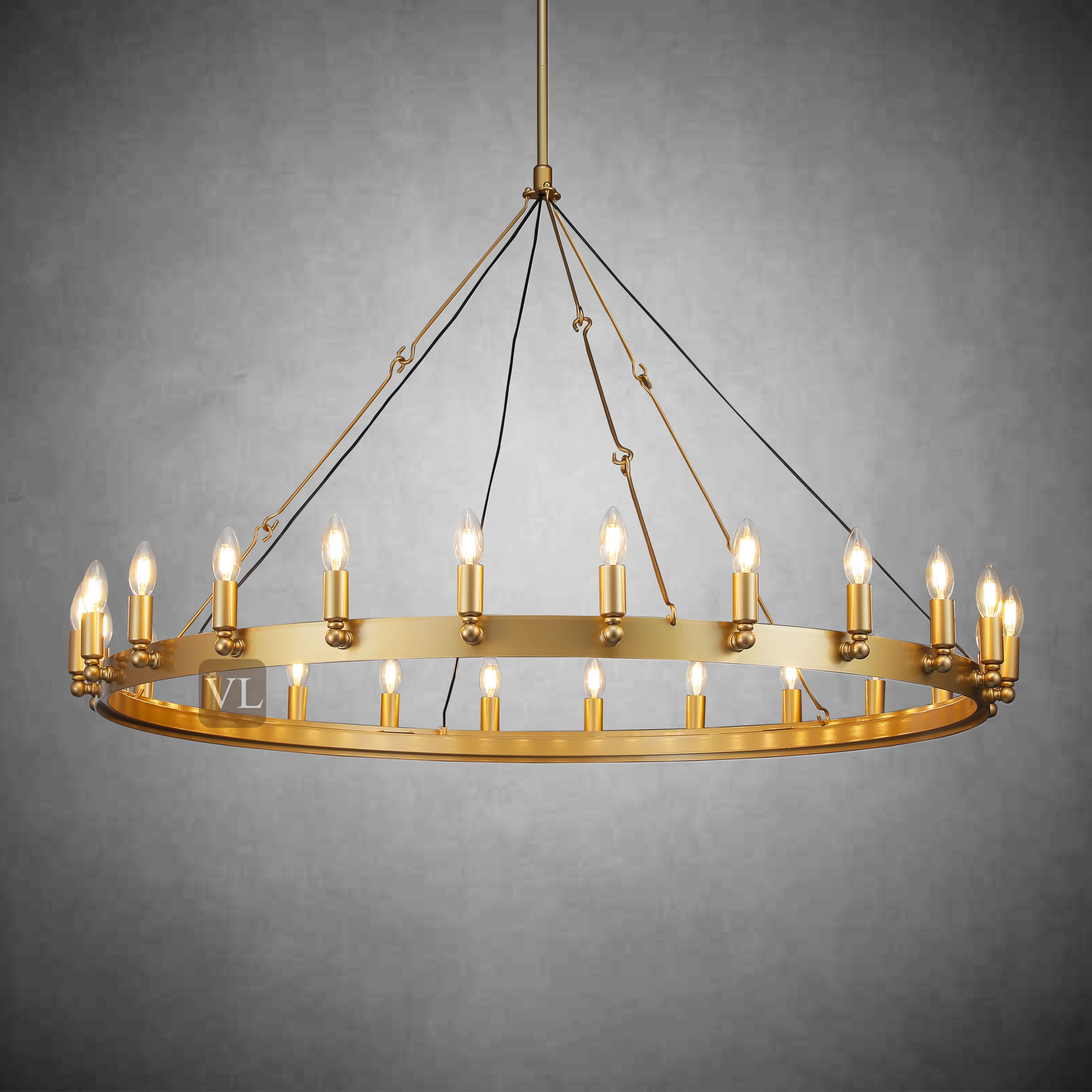 Coviro Vintage Filament Round Chandelier 26"/38"/50"/73"