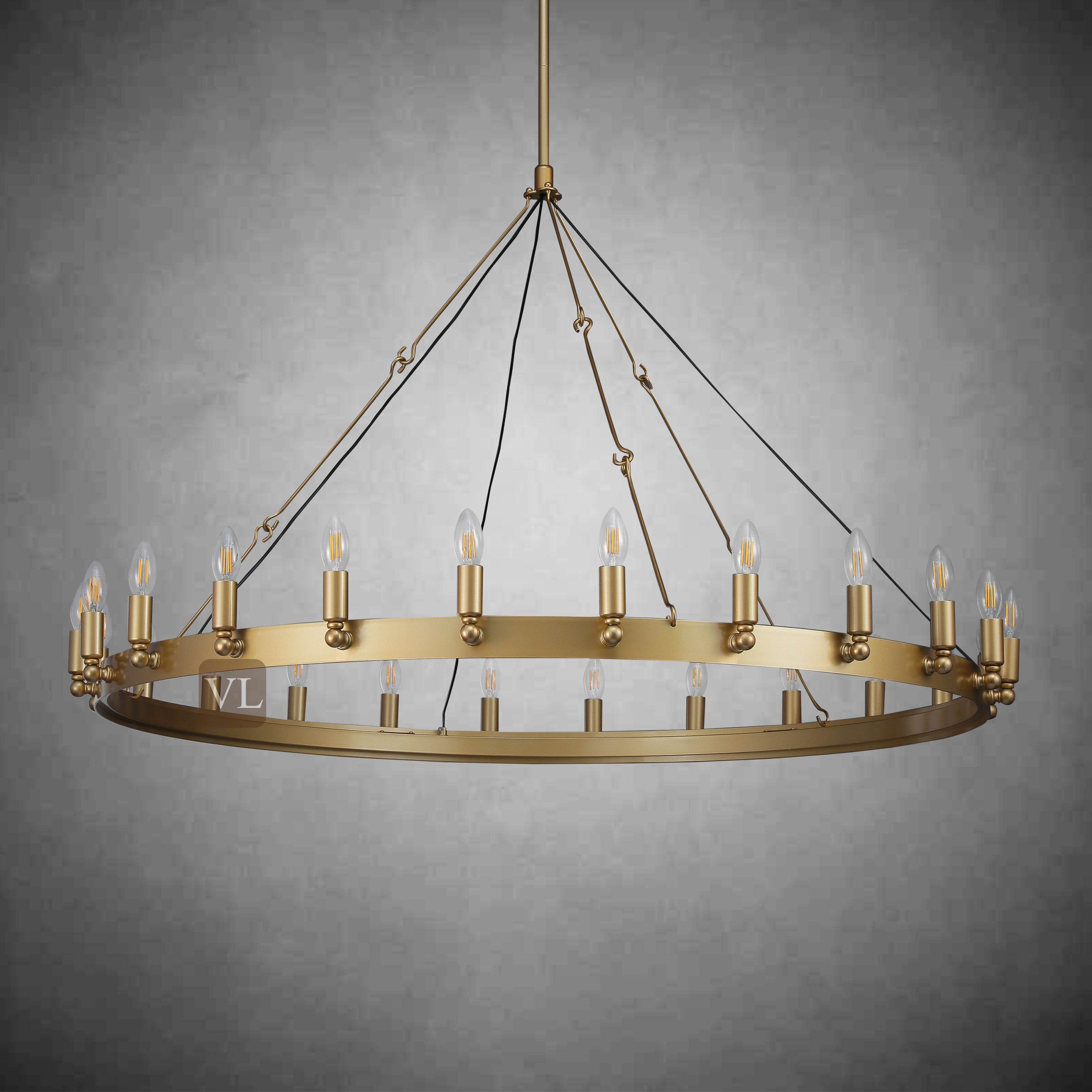 Coviro Vintage Filament Round Chandelier 26"/38"/50"/73"