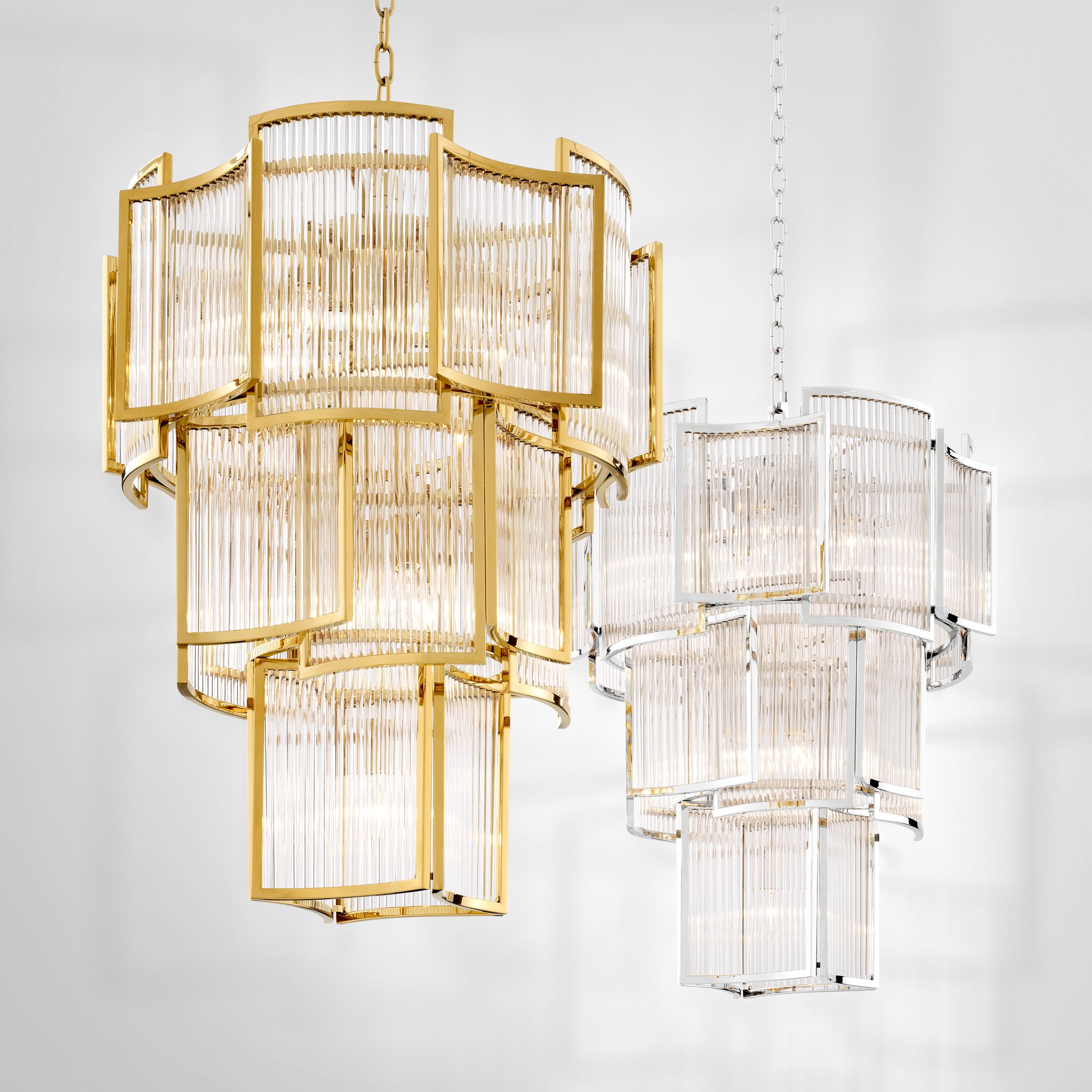 Jet Set Modern Chandelier - Gold/Nickel/Antique Brass