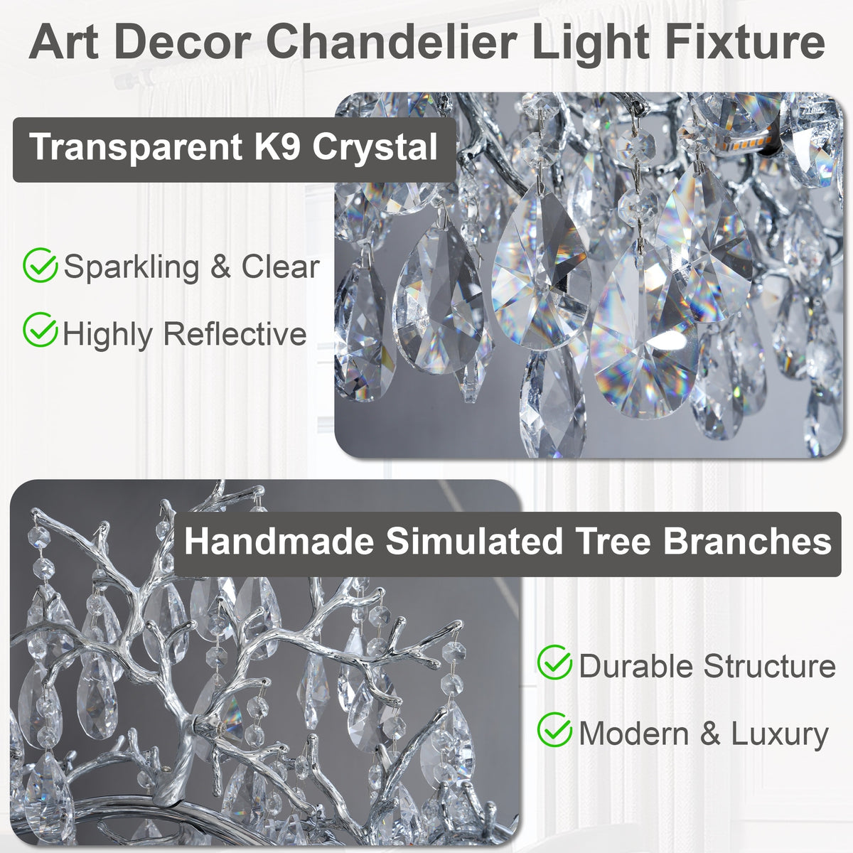 KAYLA 47.2" 14-Lights Gold Luxury Crystal Linear Chandelier