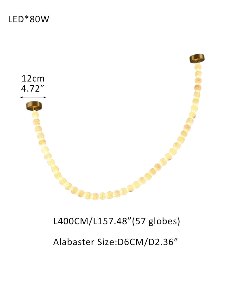 Cascading Alabaster Globe Chandelier