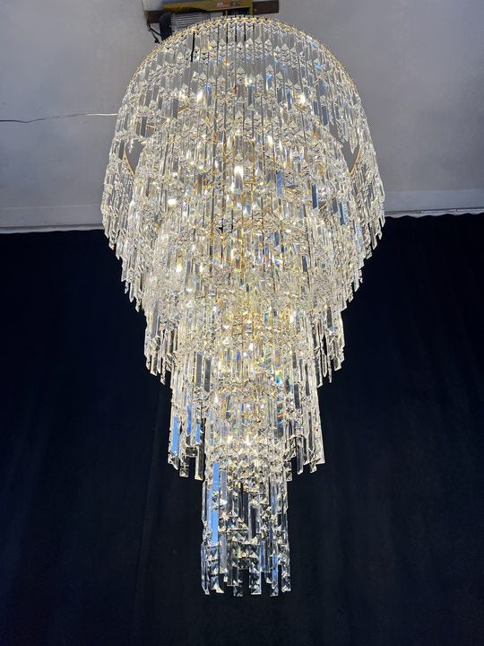 Luxury Multi-layer Crystal Chandelier for Staircase/Foyer
