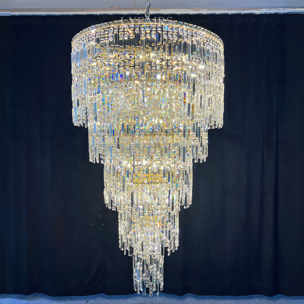 Luxury Multi-layer Crystal Chandelier for Staircase/Foyer