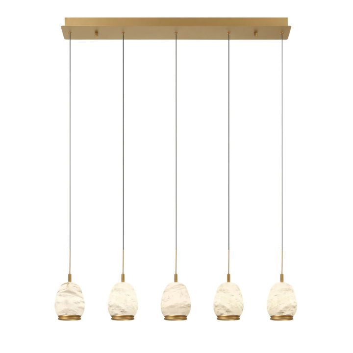 Leemy Linear LED Chandelier – 5/8/14 Light Alabaster Ovals