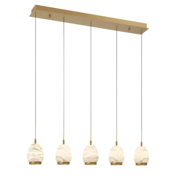 Leemy Linear LED Chandelier – 5/8/14 Light Alabaster Ovals
