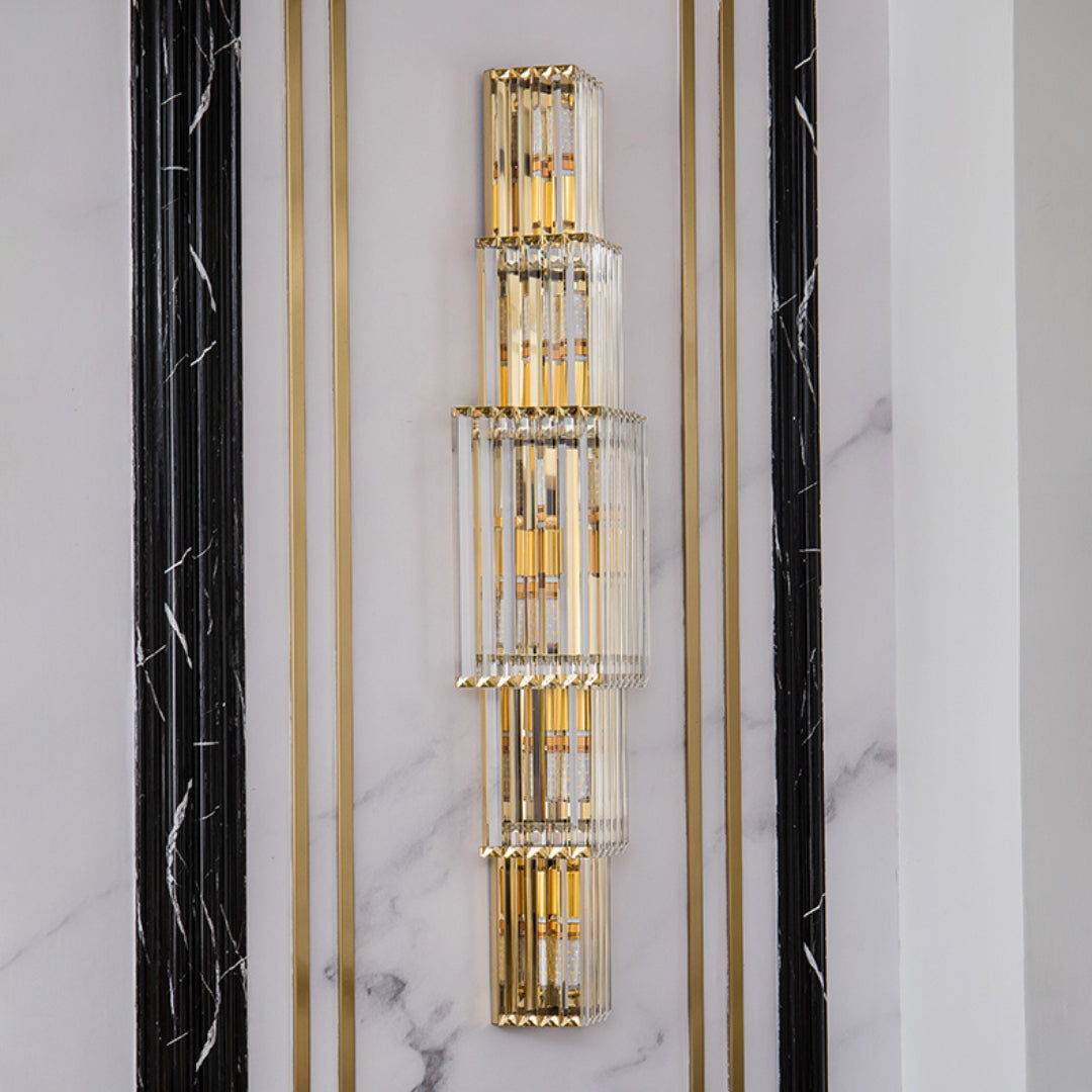 Light Luxury Crystal Layered Wall Lamp