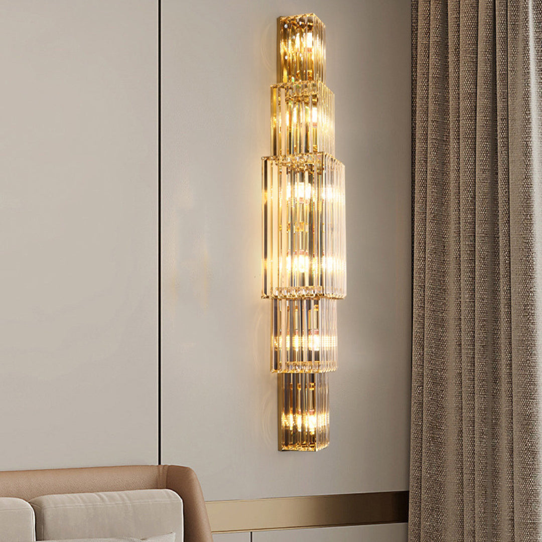 Light Luxury Crystal Layered Wall Lamp