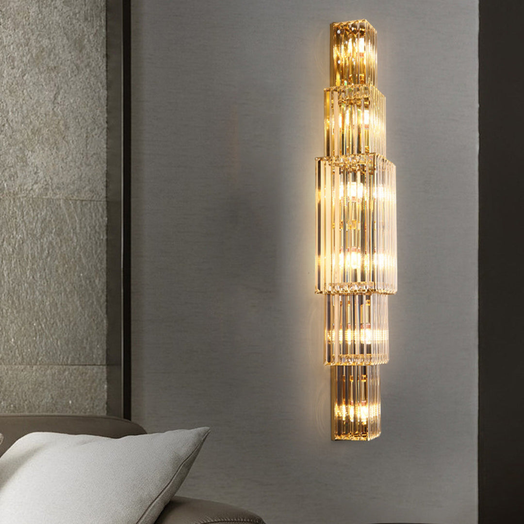 Light Luxury Crystal Layered Wall Lamp