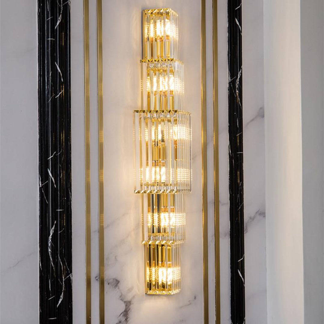 Light Luxury Crystal Layered Wall Lamp