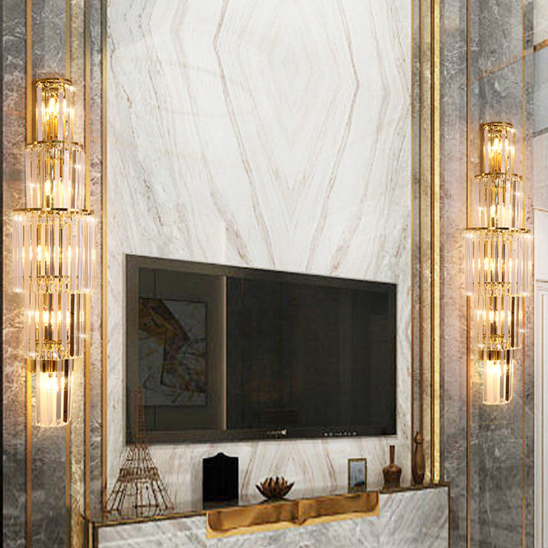 Light Luxury Crystal Layered Wall Lamp