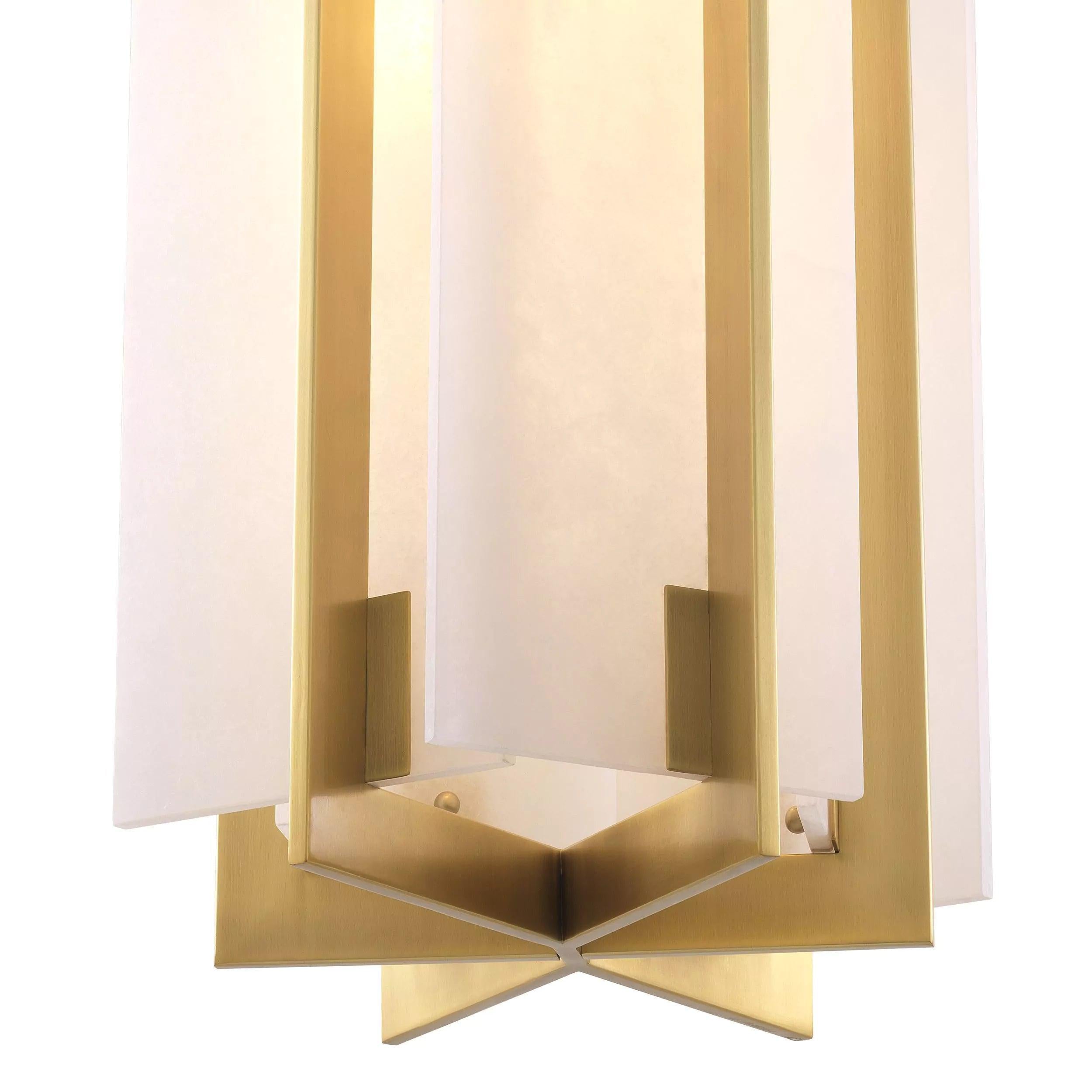 Lugano Modern Brass Alabaster Chandelier with Adjustable Chain