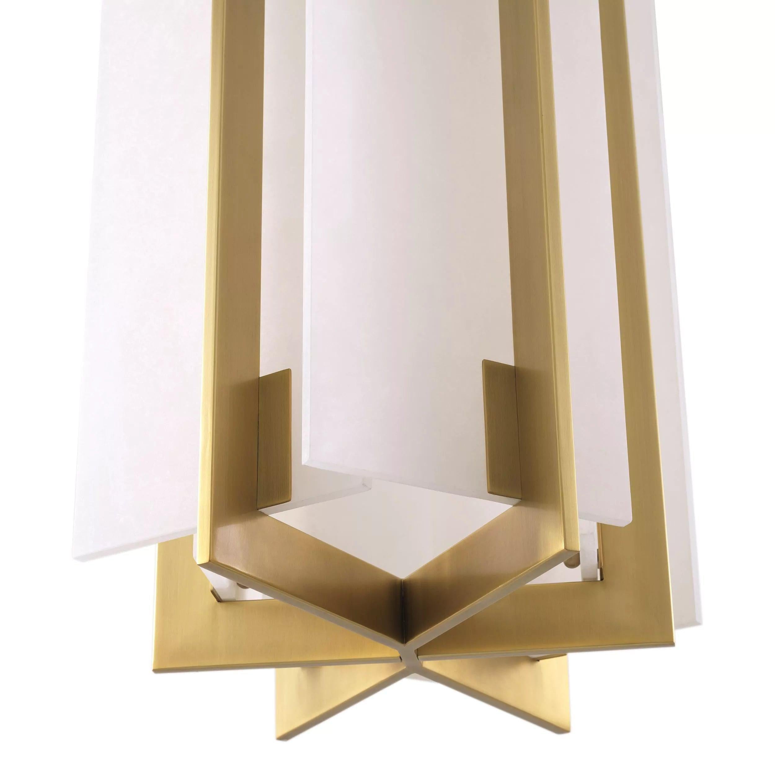 Lugano Modern Brass Alabaster Chandelier with Adjustable Chain