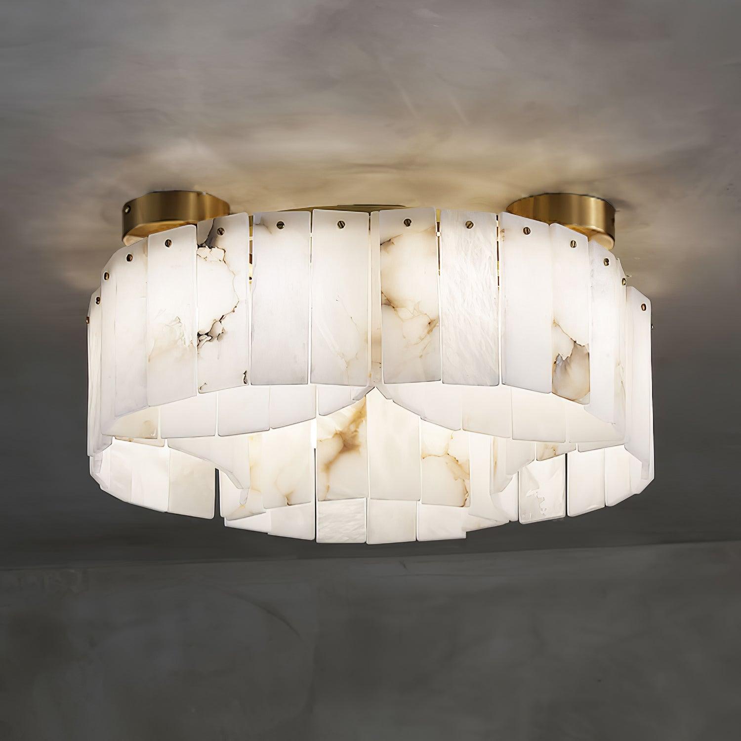 Luxe Alabaster Brass Ceiling Lamp