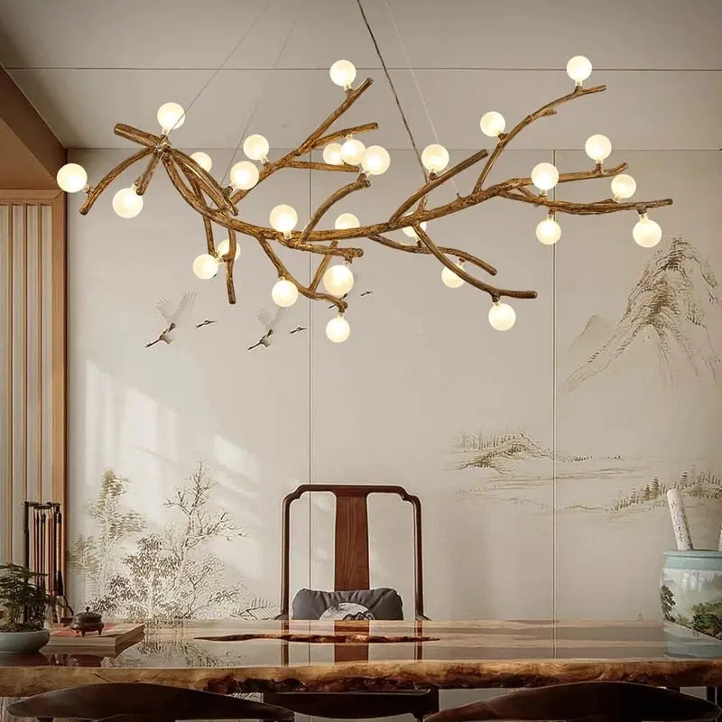 Demolion Branch Glass Globe Chandelier