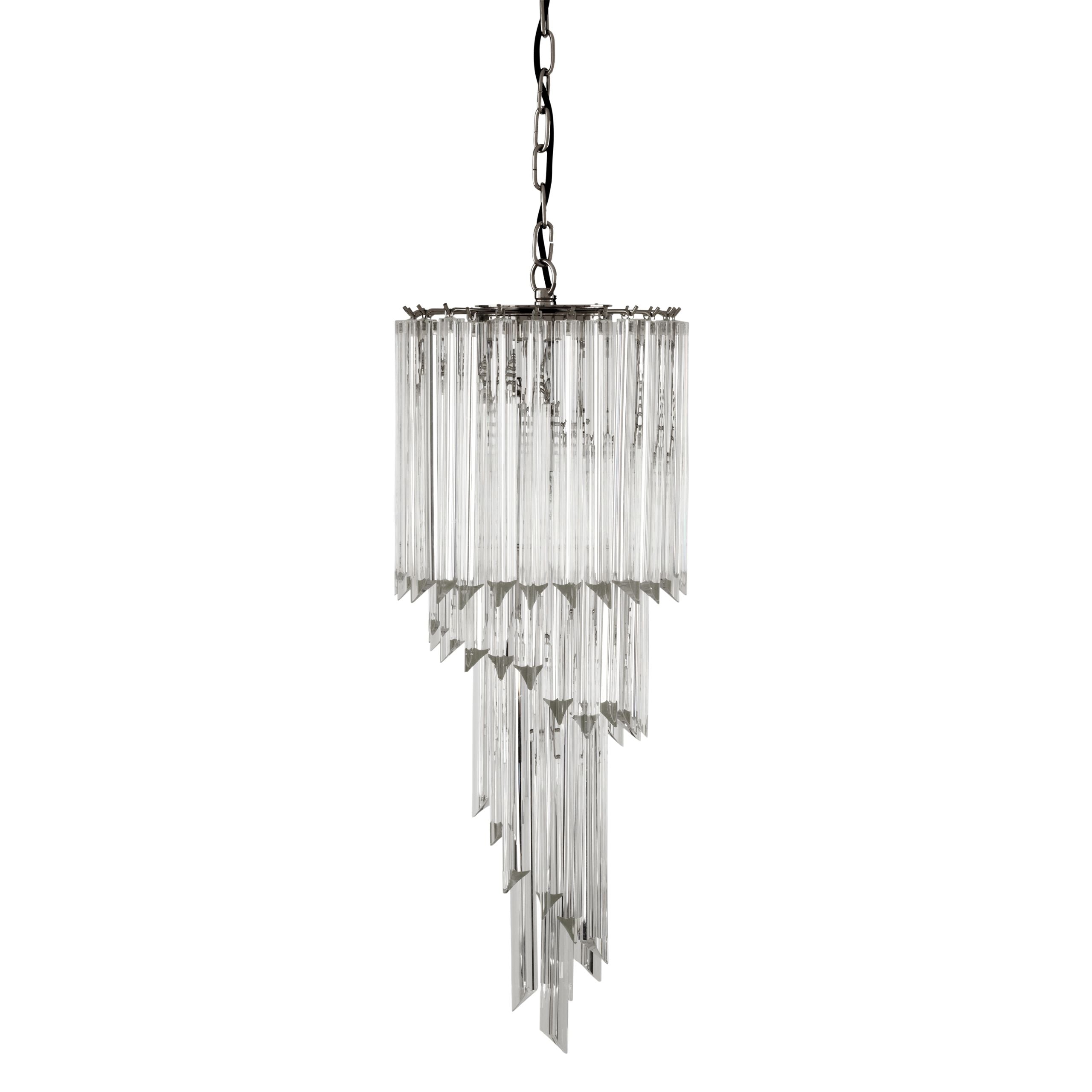 Marino Modern Glass Chandelier - Nickel