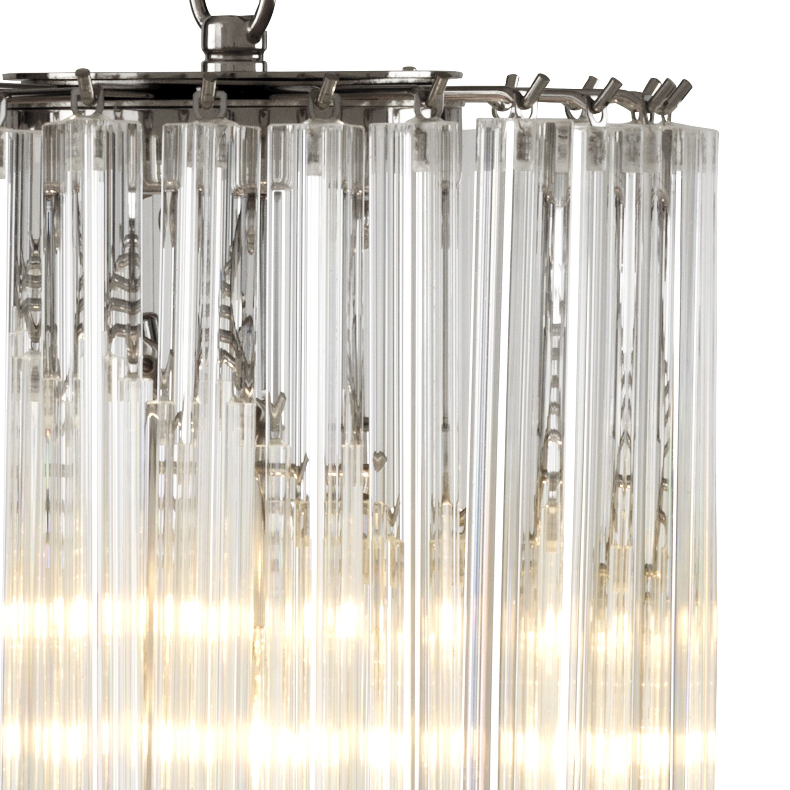 Marino Modern Glass Chandelier - Nickel