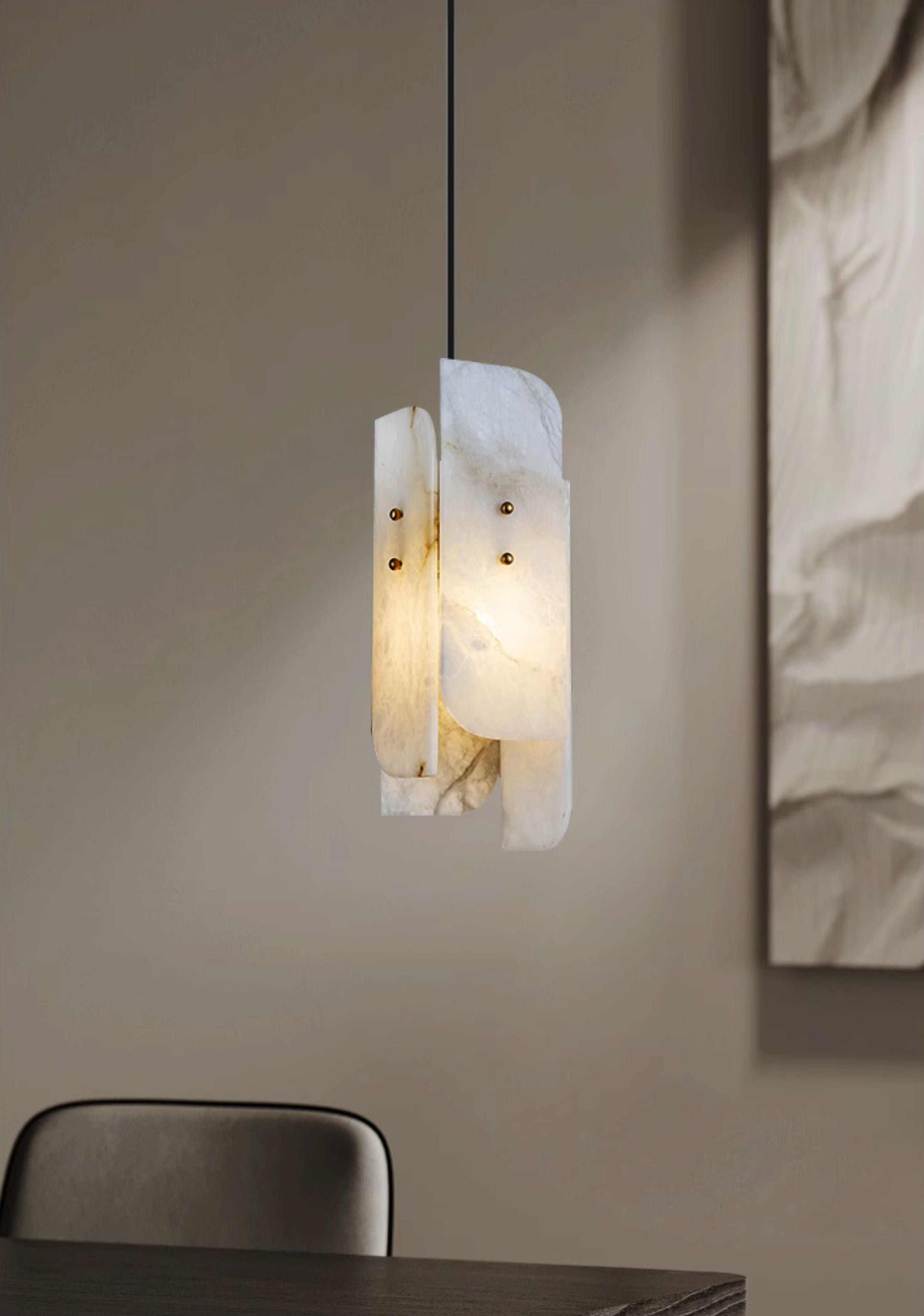 Megalith Mini Alabaster Pendant Light