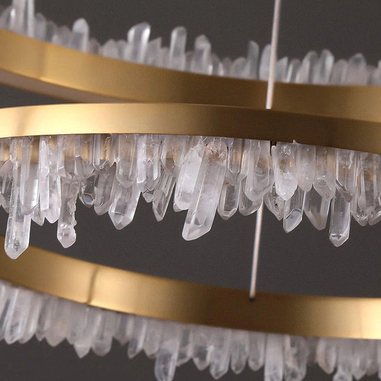 Minimalistic Crystal Quartz LED Chandelier