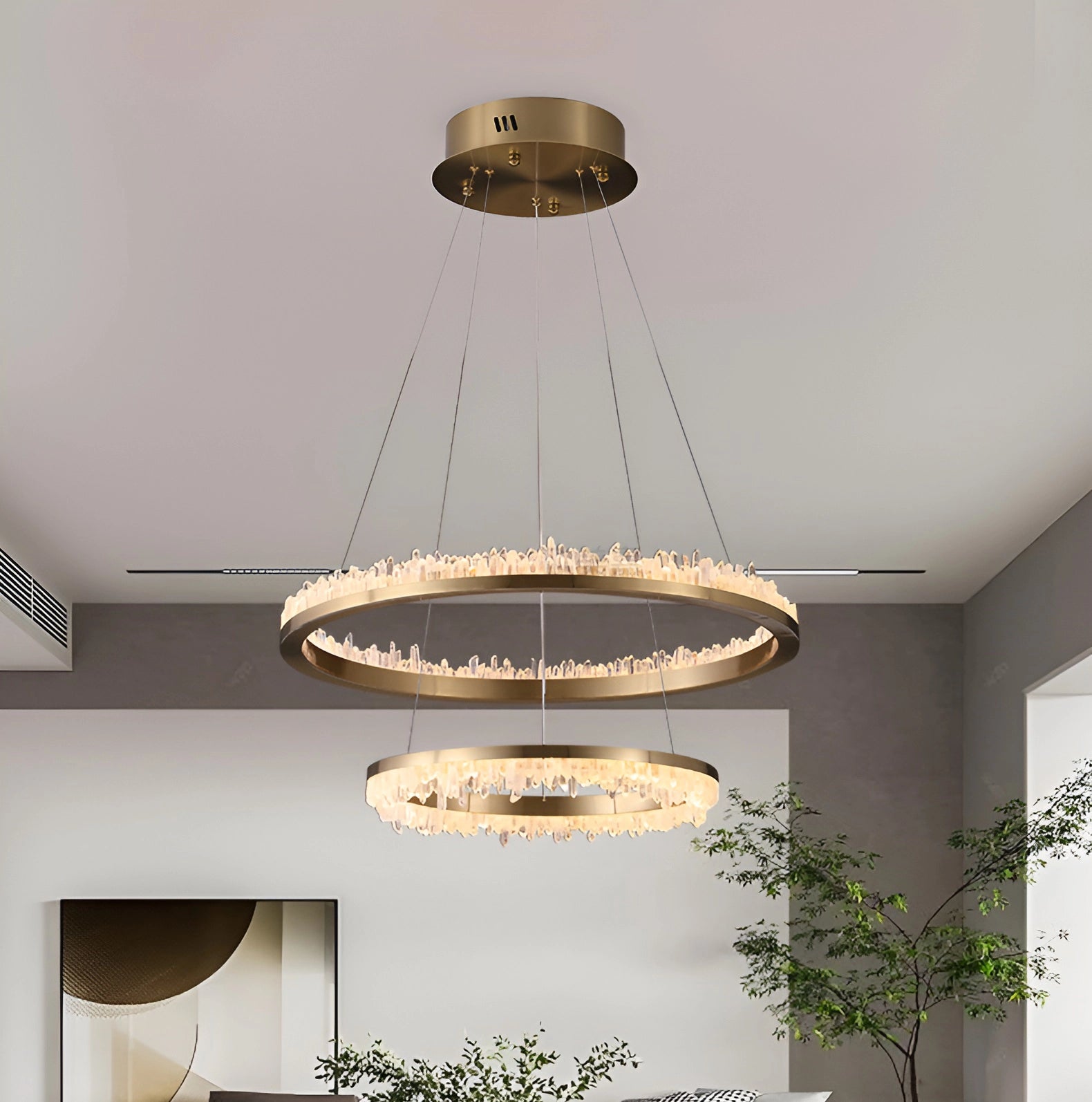 Minimalistic Crystal LED Chandelier