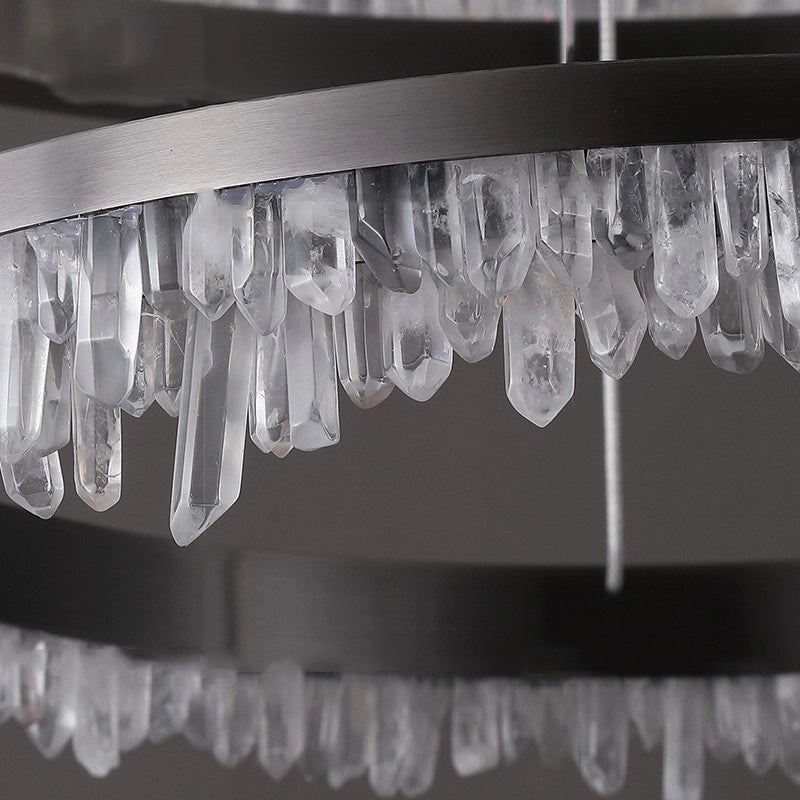 Minimalistic Crystal Quartz LED Chandelier