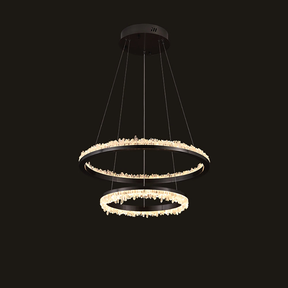 Minimalistic Crystal Quartz LED Chandelier