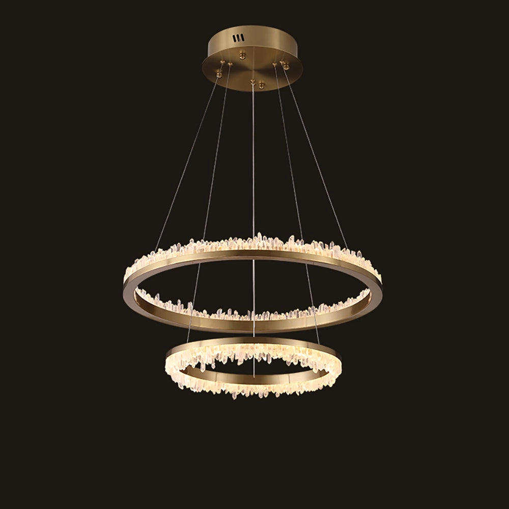 Minimalistic Crystal Quartz LED Chandelier