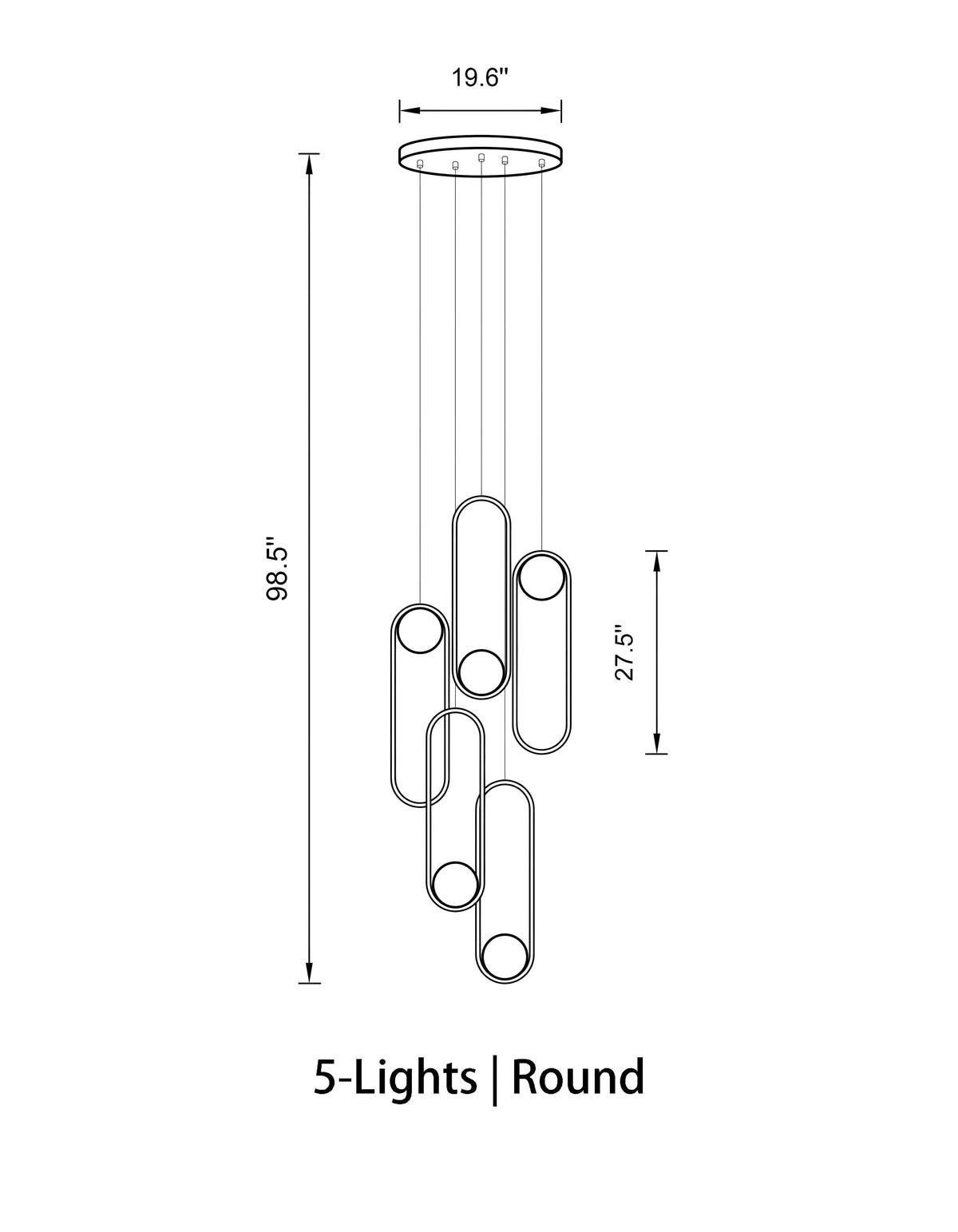 Mila Multi-Light Staircase Chandelier
