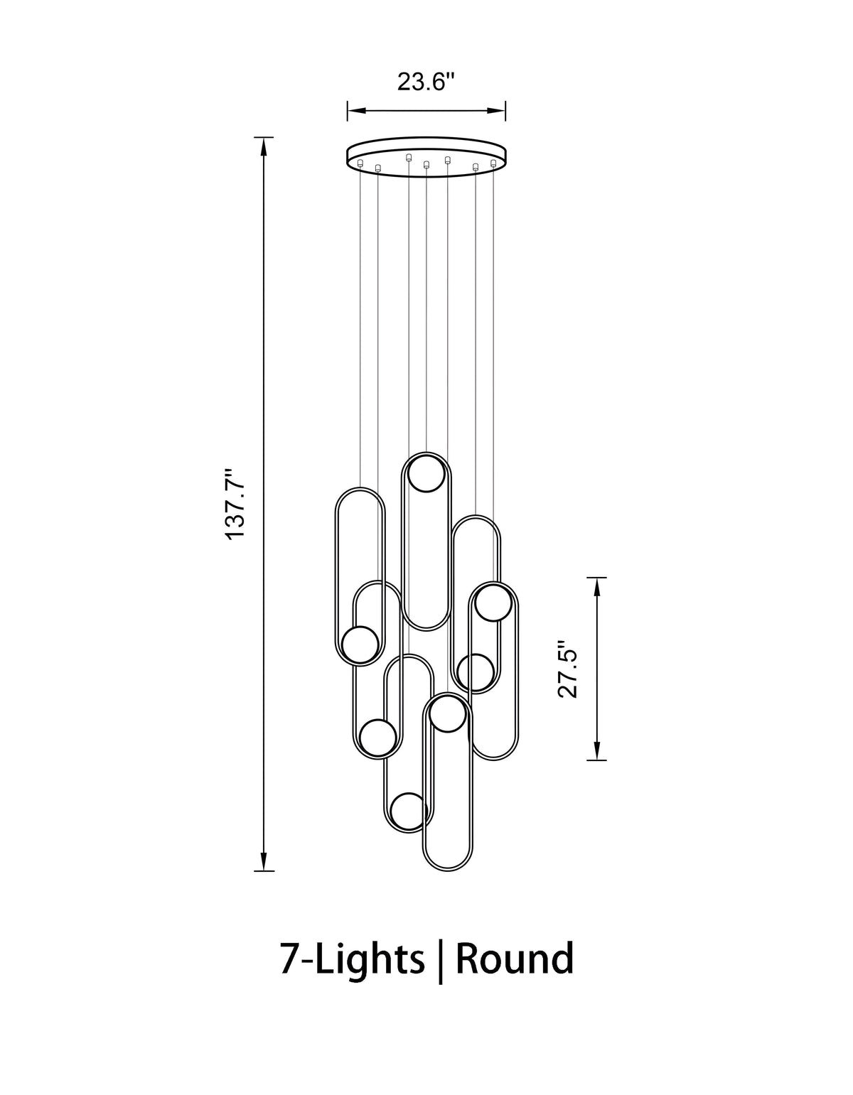 Mila Multi-Light Staircase Chandelier