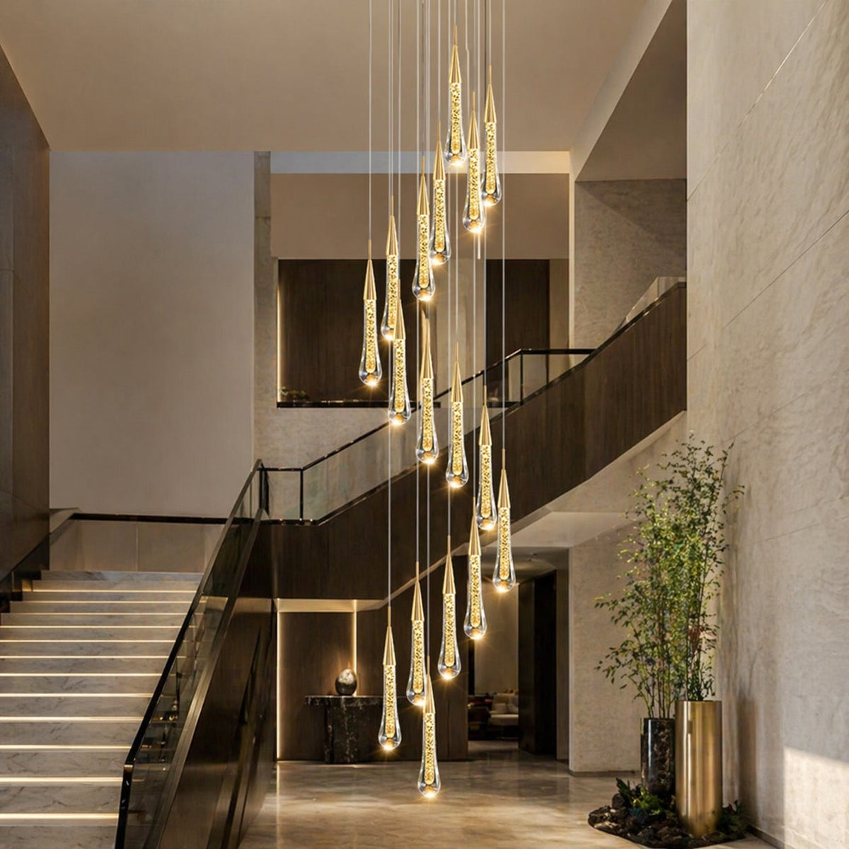 Modern Gold Chandelier Pendant Light Hanging Aluminum LED Fixture for Dining Room Illumination 2