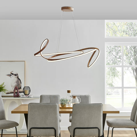 Moscow LED Chandelier // Light Wood