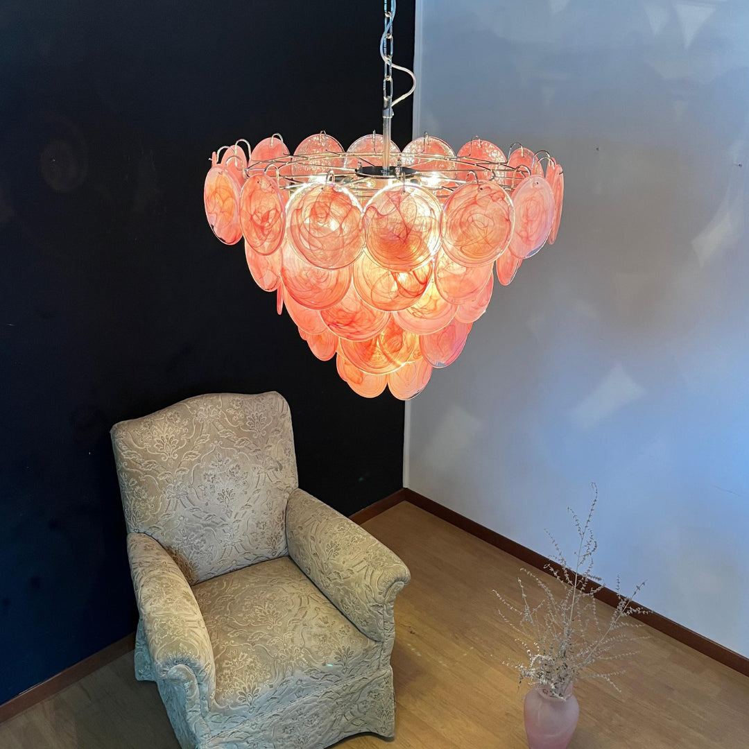 Murano Chandelier 57 Pink