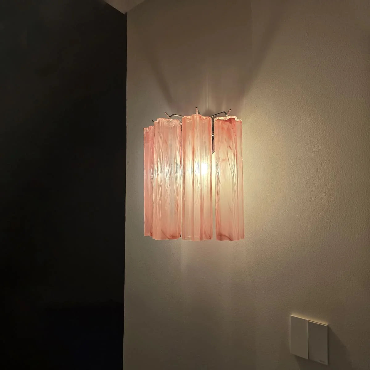 Wall Sconce  Murano-Style Fluted Glass