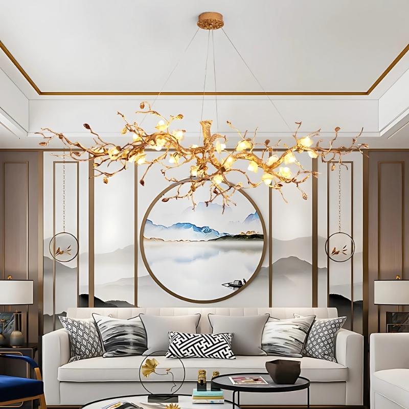 Mona Copper Branch Glass Flower Chandelier
