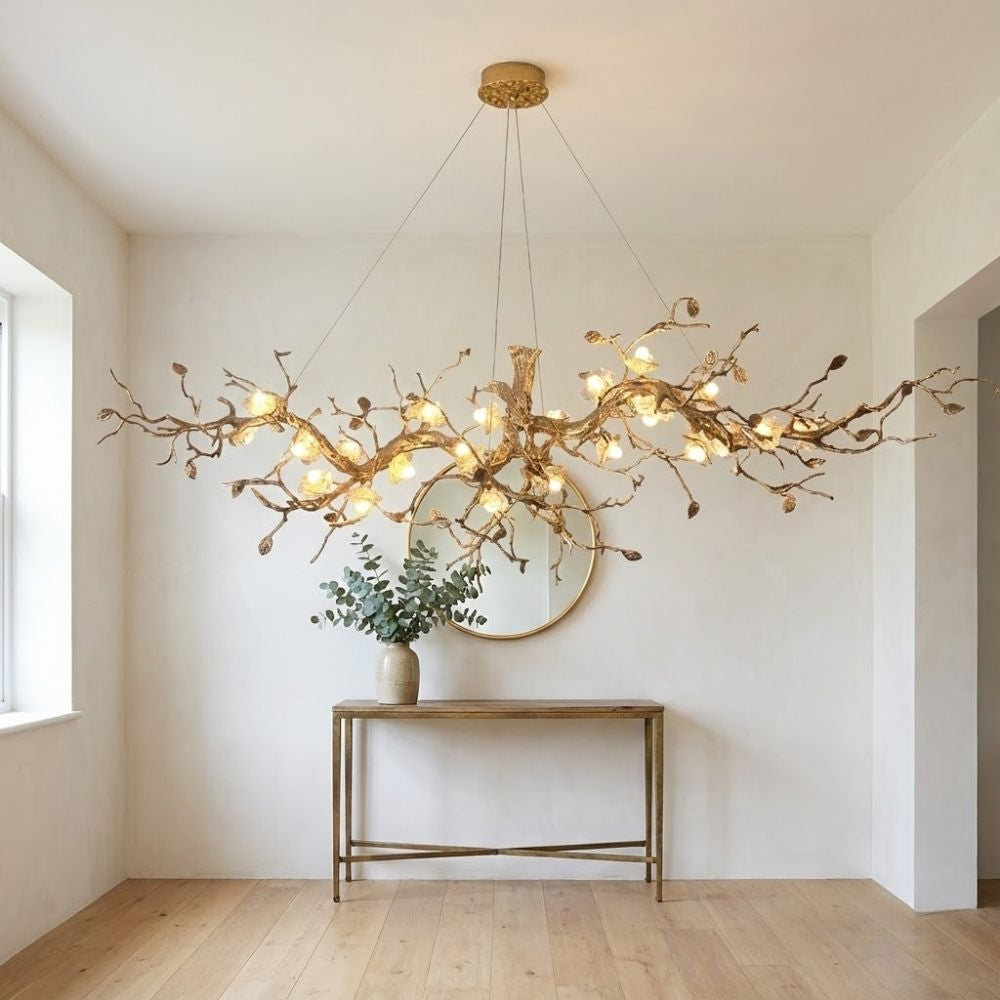 Mona Copper Branch Glass Flower Chandelier