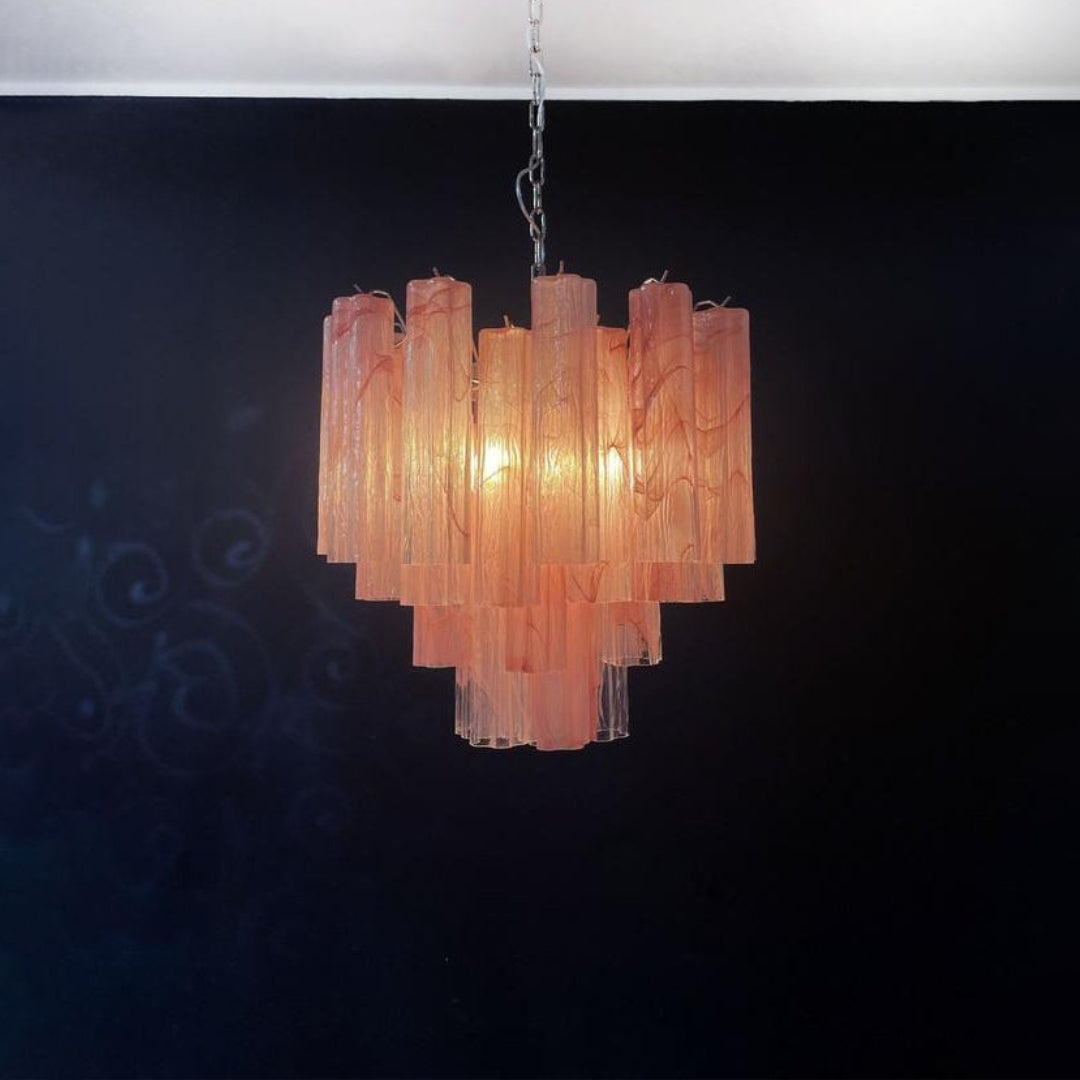 Pink Murano Glass Tronchi Chandelier