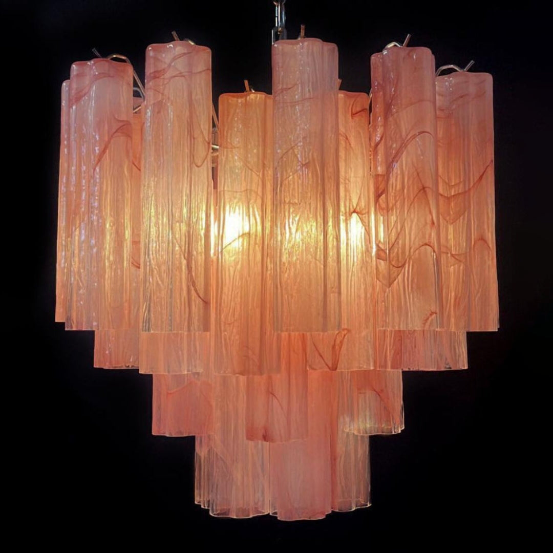 Pink Murano Glass Tronchi Chandelier